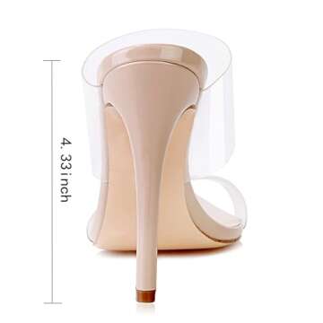 Vivianly Clear Pointed Toe Heels for Women Size 7.5