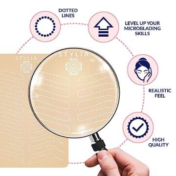 Stylia Microblading Eyebrow Practice Tattoo Skin, 3mm Tattoo Practice Skin, Fake Skin for Tattoo, Fake Skin Tattoo Skin, Fake Tattoo Skin, Real Skin Tattoo Skin, Tattoo Skin Practice Kit (6 PC)