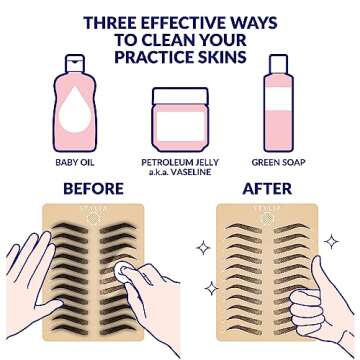 Stylia Microblading Eyebrow Practice Tattoo Skin, 3mm Tattoo Practice Skin, Fake Skin for Tattoo, Fake Skin Tattoo Skin, Fake Tattoo Skin, Real Skin Tattoo Skin, Tattoo Skin Practice Kit (6 PC)