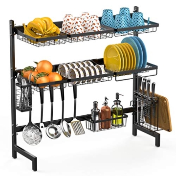 Veckle 2 Tier Stainless Steel Over The Sink Dish Rack