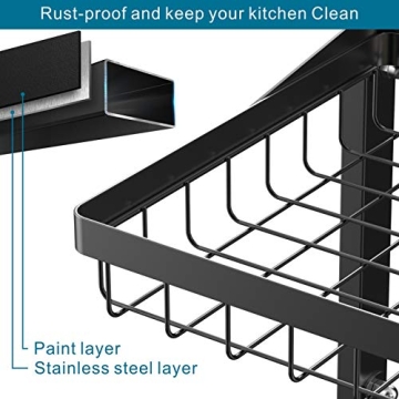 Veckle 2 Tier Stainless Steel Over The Sink Dish Rack