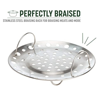 Goodful All-In-One Pot, Multilayer Nonstick, High Performance Cast Dutch Oven With Matching Lid, Roasting Rack And Turner, Made Without PFOA, Dishwasher Safe Cookware, 4.7-Quart, Blue Mist