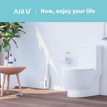 Effortless Cleaning with AIR U+ Disposable Toilet Brush & Holder Set
