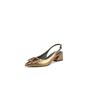 Franco Sarto Womens Racer Slingback Low Block Heel Pointed Toe Pump