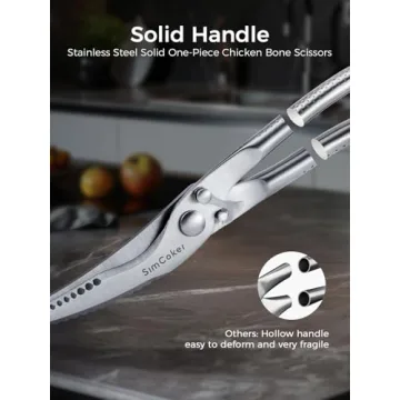 SimCoker Full Steel Poultry Shears Heavy Duty Kitchen Scissors