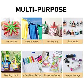 2.87'' Clothes Pins Wooden Colored Clothespins, 50pcs Mini Clothes Pins for Photo Wooden Clips Hanging Clips Color Clothes Pins for Classroom, Crafts, Baby Shower, Line Drying Laundry, Outside