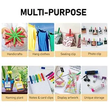 2.87'' Clothes Pins Wooden Colored Clothespins, 50pcs Mini Clothes Pins for Photo Wooden Clips Hanging Clips Color Clothes Pins for Classroom, Crafts, Baby Shower, Line Drying Laundry, Outside