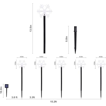 Snowflake Pathway Solar Lights - 5 Pack Outdoor Decor