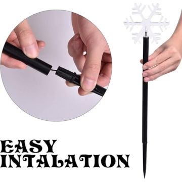 Snowflake Pathway Solar Lights - 5 Pack Outdoor Decor