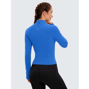 CRZ YOGA Butterluxe Womens Cropped Slim Fit Workout Jacket Weightless Track Athletic Full Zip Up Top...