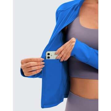 CRZ YOGA Butterluxe Women's Cropped Slim Fit Workout Jacket