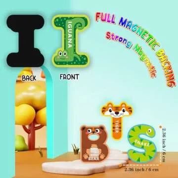 Easter Basket Stuffers for Toddler, Fridge Magnets for Toddlers 1-3, Magnetic Letters, Cute Uppercase Animal Toddler Toys, Alphabet Magnets, ABC Magnets for Toddlers 1-3 Refrigerator
