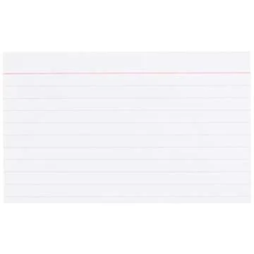 Amazon Basics Heavy Weight Ruled Lined Index Cards, White, 3x5 Inch Card, 100-Count
