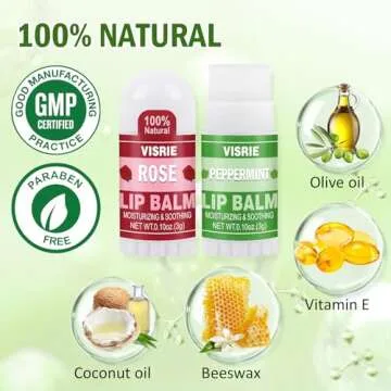 VISRIE Mini Lip Balm 40 Count - 10 Flavor Variety