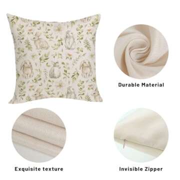 OFIRD Easter Bunny Pillow Covers 18x18 Set of 2