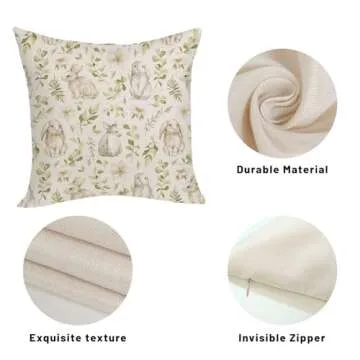 OFIRD Easter Bunny Pillow Covers 18x18 Set of 2