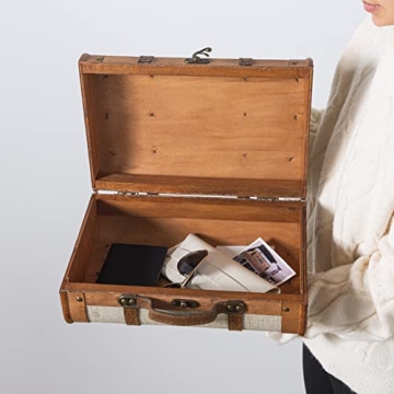 SLPR Vintage Wooden Suitcases Set - Elegant Decorative Storage