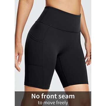 BALEAF Biker Shorts Women Yoga Gym Workout Spandex Running Volleyball Tummy Control Compression with...