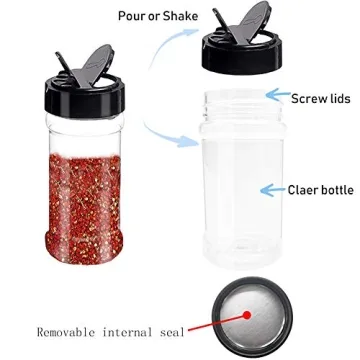 Qiuttnqn 16 PCS Clear Spice Containers with Lids