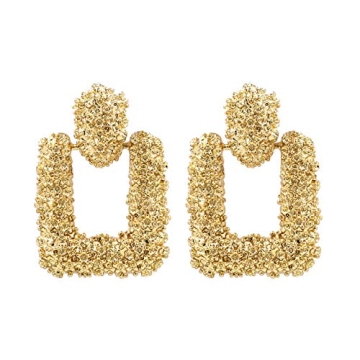 Elegant Gold Square Earrings for Fashionable Women