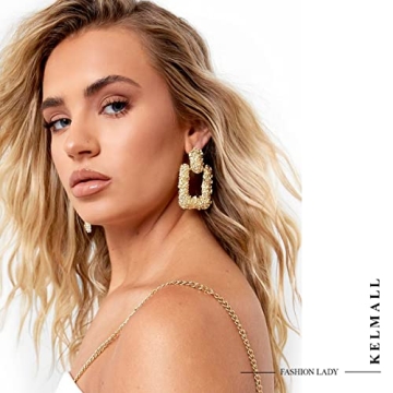 Elegant Gold Square Earrings for Fashionable Women