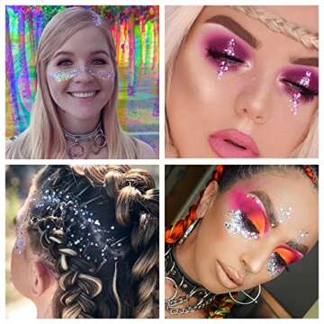 Sparkle Up with 12 Pack Multi-Colored Face & Body Glitter Kit with Glue