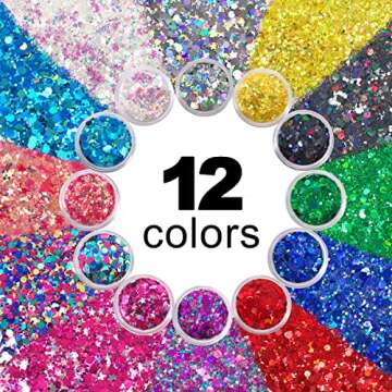 12 Pack Multi-Colored Face & Body Glitter for All Ages