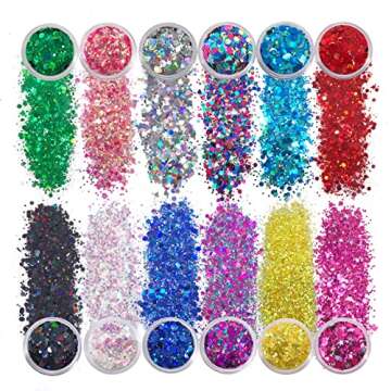 12 Pack Multi-Colored Face & Body Glitter for All Ages