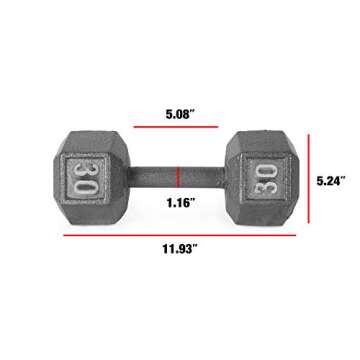 CAP Barbell Solid Hex Dumbbell, Single (30-Pound)