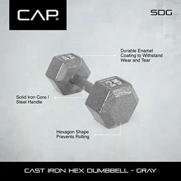 CAP Barbell Solid Hex Dumbbell Single 30-Pound Weight