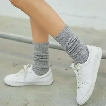 TINTAO 3 Pairs Women Winter Wool Cable Knit Crew Knee High Boot Socks,Size 5-11#W919 (Polyester Blend, Color A06)