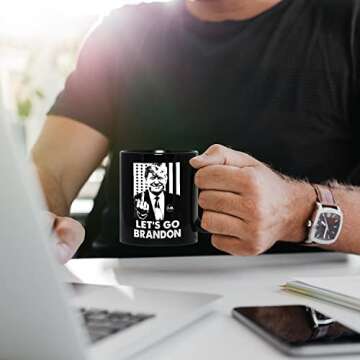 Lets Go Brandon Funny Coffe Mug, Let's Go Branson Cup Of Joe, Novelty Cup, FJB Mug, Lets Go Branon Coffee Mug, Patriotic Conservative Repulican Christmas Gift