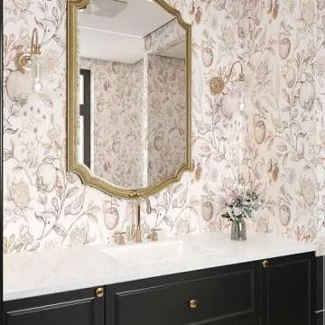 VEELIKE Exotic Gold Fruits Floral Wallpaper for All Rooms