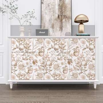 VEELIKE Exotic Gold Fruits Floral Wallpaper for All Rooms