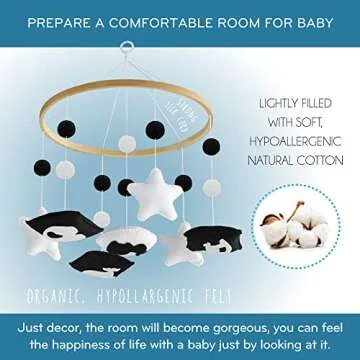 EVERLOVE | Montessori Mobile Baby for Crib - Black and White Mobile Give Visual Stimulation to Engage Your Newborn - Baby Crib Mobile for Boys & Girls - Baby Mobile for Crib