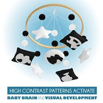 EVERLOVE | Montessori Mobile Baby for Crib - Black and White Mobile Give Visual Stimulation to Engage Your Newborn - Baby Crib Mobile for Boys & Girls - Baby Mobile for Crib