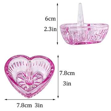 Elegant HDCRYSTALGIFTS Pink Heart Ring Holder Dish