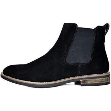 Bruno Marc Mens Urban-06 Black Suede Leather Chelsea Ankle Boots - 11 M US
