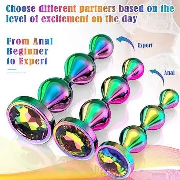 Metal Anal Beads Butt Plug Set for Couples and Beginners