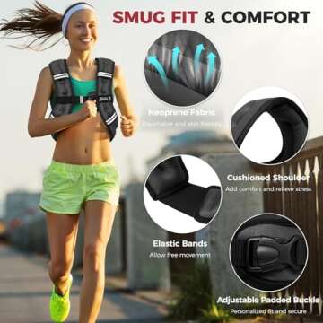 BAGAIL Weighted Vest with Detachable Phone Pouch - Ideal for Workouts and Weight Loss