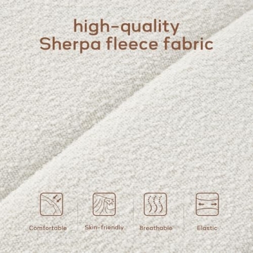 Zihanhome Modern 52.7" Upholstered Teddy Fabric Bench