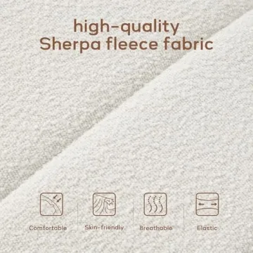 Zihanhome Modern 52.7" Upholstered Teddy Fabric Bench