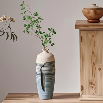 Htmeing Artificial Eucalytus Green Branches Faux Ficus Twig Home Office Shop Decoration (2PCS)