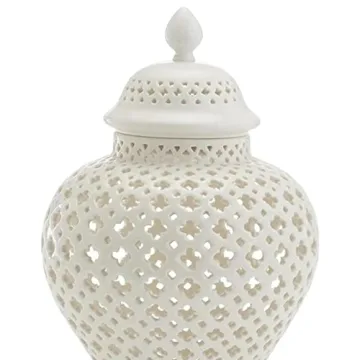 Elegant White Porcelain Ginger Jar for Home Decor