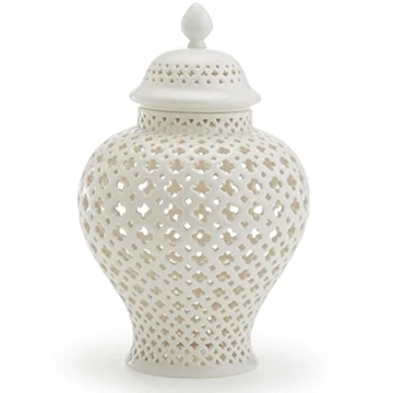 Elegant White Porcelain Ginger Jar for Home Decor