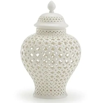 Elegant White Porcelain Ginger Jar for Home Decor