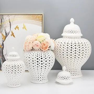 Elegant White Porcelain Ginger Jar for Home Decor