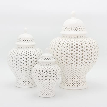 Elegant White Porcelain Ginger Jar for Home Decor