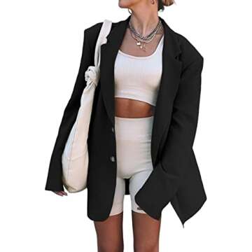 Danedvi Women's Casual Long Sleeve Oversized Blazer - Stylish & Comfortable