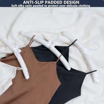 Cocomaya 17 Inch Extra Large Anti Slip Satin Padded Bridal Wedding Dress Hanger No Bumps for Dress Coats, Sweaters Pack of 5 (White, 5)